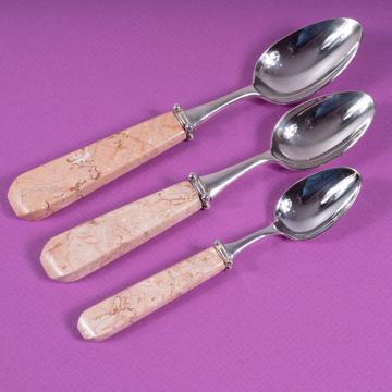 Cuillère Quartet en pierre de corail, rose clair, dessert [1]