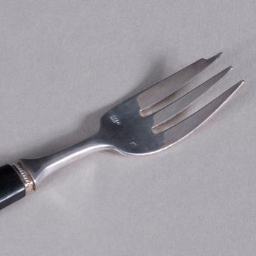 Fourchette à gâteau Rambouillet en argent et ébène, noir [2]