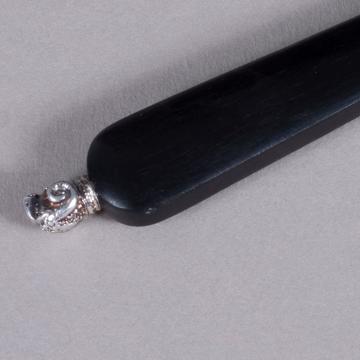Fourchette à gâteau Rambouillet en argent et ébène, noir [4]