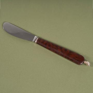 Rambouillet butter knife in silver plated and wood