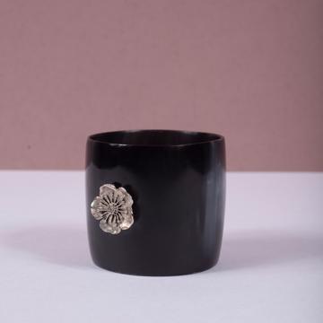 Ronds de Serviette en Corne et Crampon, argent, sakura [1]