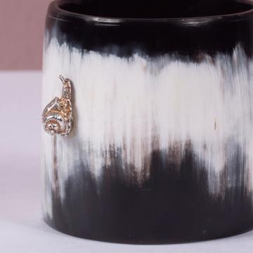 Horn and Charm Napkin Rings, silver, snail [2]