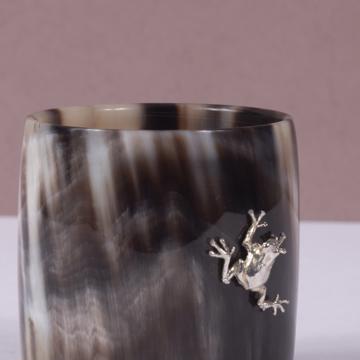 Ronds de Serviette en Corne et Crampon, argent, grenouille [4]