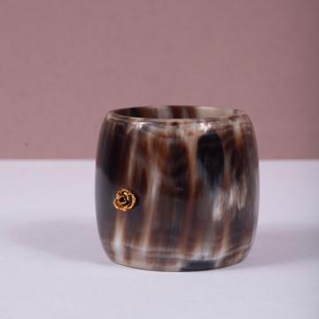 Horn and Charm Napkin Rings, gold, rose [1]