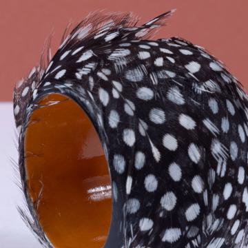 Rond de Serviette en plumes naturelles, noir [4]