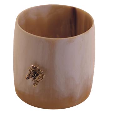 Ronds de Serviette en Corne et Crampon, argent, papillon [3]