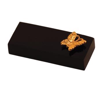 Horn Knife Rest and Charms in silver or gold plated, gold, butterfly [3]