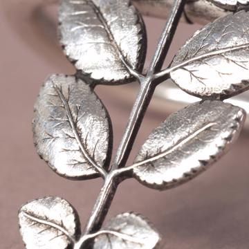 Ronds de serviette Feuilles en cuivre plaqué, argent, rosier [2]