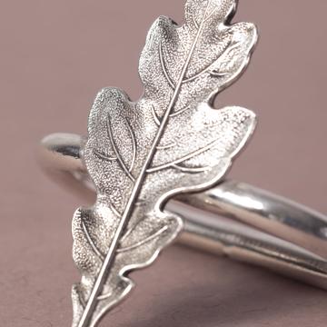 Ronds de serviette Feuilles en cuivre plaqué, argent, chêne [2]