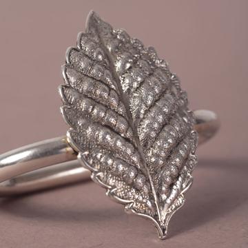 Ronds de serviette Feuilles en cuivre plaqué, argent, charme [2]