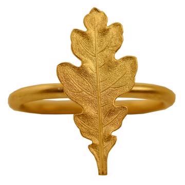 Ronds de serviette Feuilles en cuivre plaqué, or mat, chêne [4]