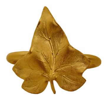Leaves napkin rings in plated copper, mat gold, ivy [3]