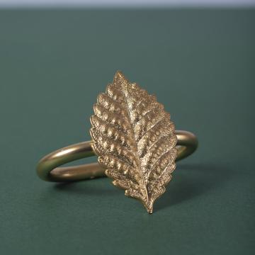 Ronds de serviette Feuilles en cuivre plaqué
