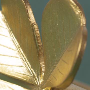 Leaves napkin rings in plated copper, mat gold, clover [4]
