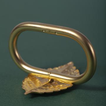 Ronds de serviette Feuilles en cuivre plaqué, or mat, charme [4]