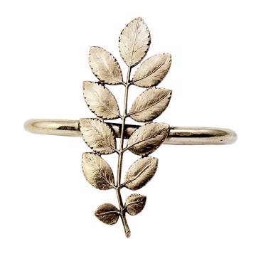 Ronds de serviette Feuilles en cuivre plaqué, argent, rosier [3]