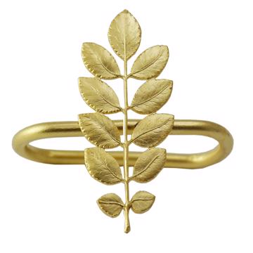 Leaves napkin rings in plated copper, mat gold, rose [3]