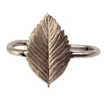 Ronds de serviette Feuilles en cuivre plaqué, argent, charme