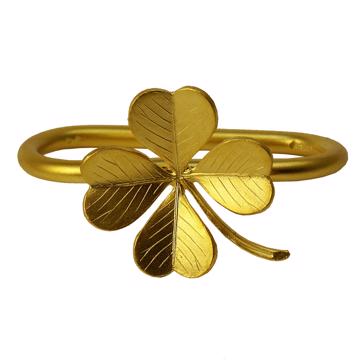 Leaves napkin rings in plated copper, mat gold, clover [3]