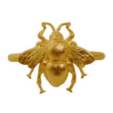 Insect napkin rings in plated copper, mat gold, bee [3]