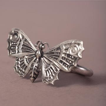 Ronds de Serviette Insectes en cuivre estampé, argent, papillon [1]