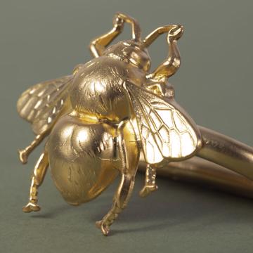 Insect napkin rings in plated copper, mat gold, bee [2]