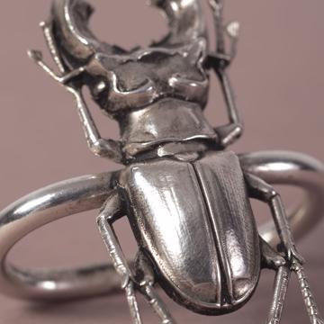 Ronds de Serviette Insectes en cuivre estampé, argent, lucane [2]