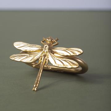 Insect napkin rings in plated copper