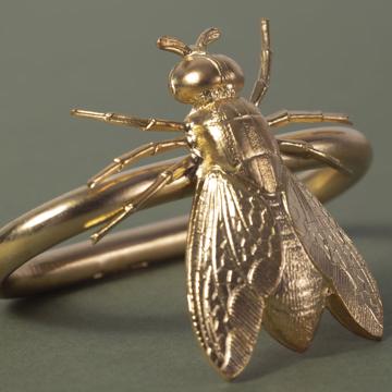 Ronds de Serviette Insectes en cuivre estampé, or mat, mouche [2]