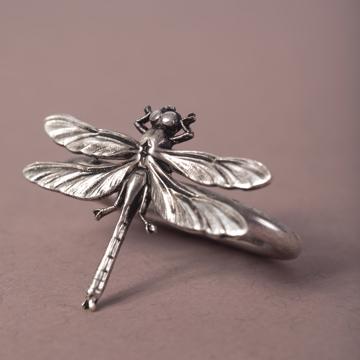 Ronds de Serviette Insectes en cuivre estampé, argent, libellule [1]