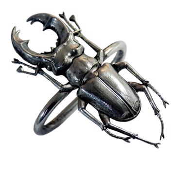 Ronds de Serviette Insectes en cuivre estampé, argent, lucane [3]