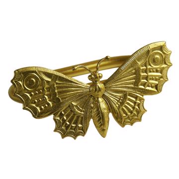 Ronds de Serviette Insectes en cuivre estampé, or mat, papillon [3]