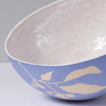 Berries salad bowl in stamped stoneware, violet blue  [3]