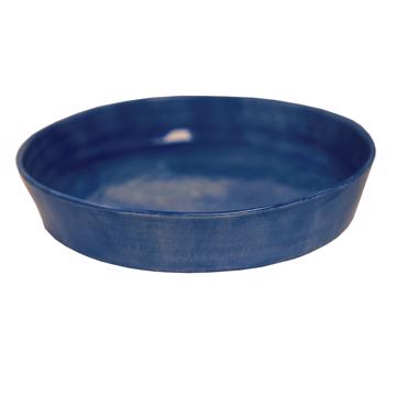 Crato dishes in turned Earthenware, french blue, 18 cm diam.