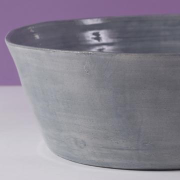 Saladier Crato en faïence tournée, gris, 24 cm diam. [2]