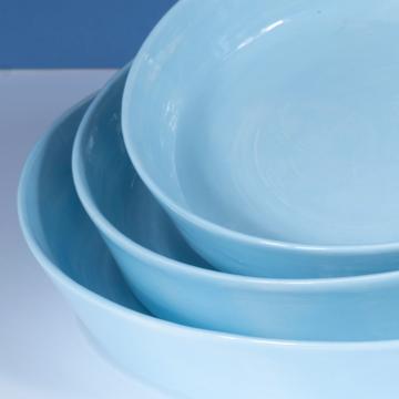 Plats Crato en faïence tournée, bleu clair, set de 3 [2]