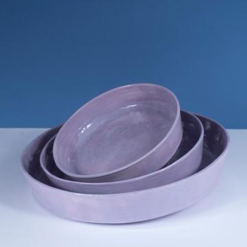 Plats Crato en faïence tournée, lila, set de 3 [1]