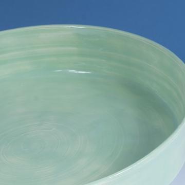 Crato dishes in turned Earthenware, mint green, 18 cm diam. [4]