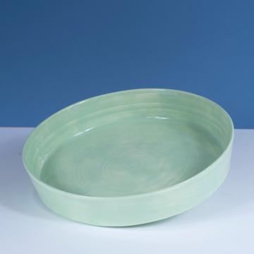 Crato dishes in turned Earthenware, mint green, 18 cm diam. [1]
