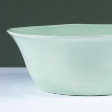 Saladier Crato en faïence tournée, vert menthe, 24 cm diam. [2]