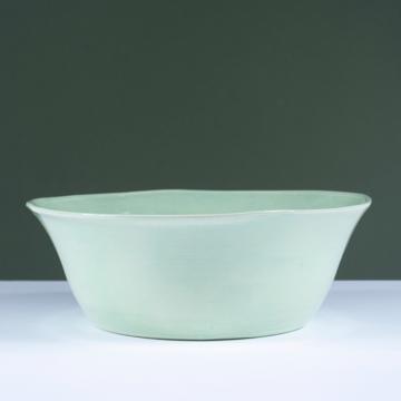 Saladier Crato en faïence tournée, vert menthe, 24 cm diam. [1]