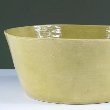 Saladier Crato en faïence tournée, vert péridot, 28 cm diam. [2]