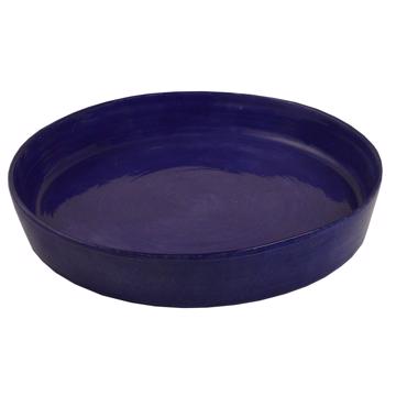 Crato dishes in turned Earthenware, dark blue, 18 cm diam.