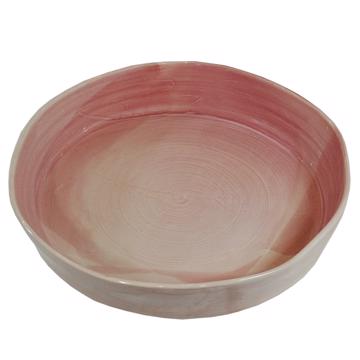 Crato dishes in turned Earthenware, light pink, 18 cm diam.