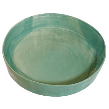 Crato dishes in turned Earthenware, mint green, 18 cm diam.