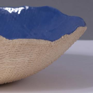 Reef salad bowl in stamped stoneware, dark blue [4]