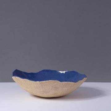 Reef salad bowl in stamped stoneware, dark blue [2]