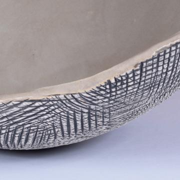 Reef salad bowl in stamped stoneware, gray [4]