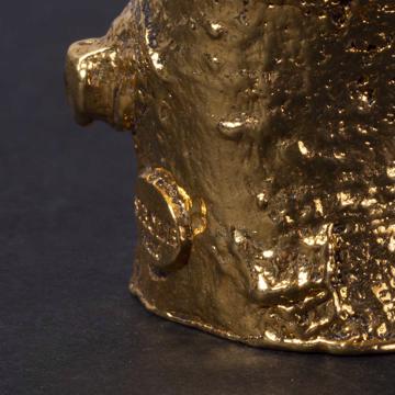 Branch salt and pepper shaker in casted metal, gold [3]