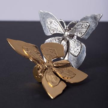 Salière Papillon en métal argenté ou doré